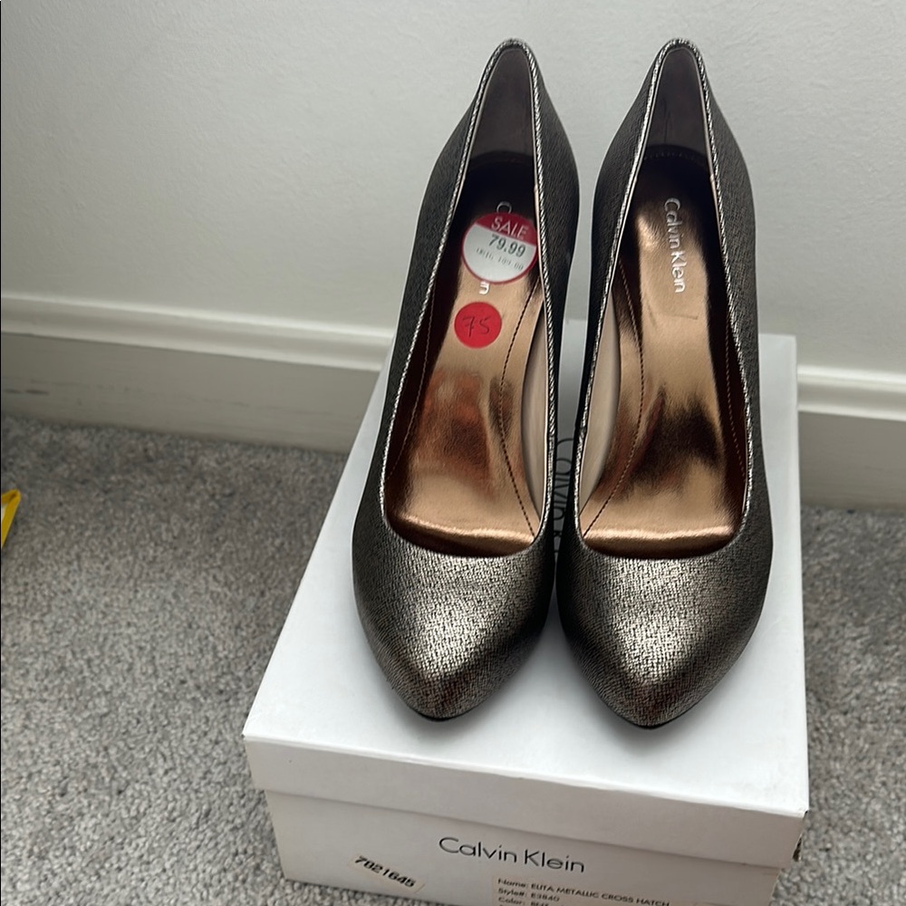 Calvin Klein Black Stiletto Heels with Pointed Toe